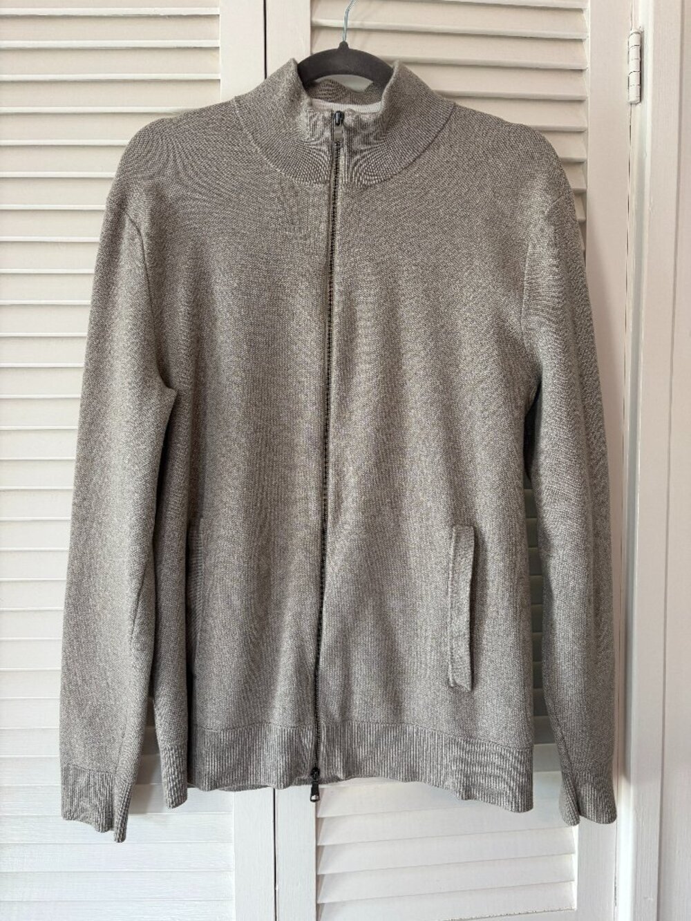 Banana Republic men's Supima Cotton Honeycomb Full Zip Cardigan sweater large